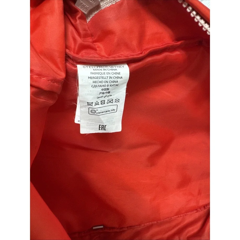 STELLA McCARTNEY Kids Backpack White Swan on Red Nylon Front Pocket